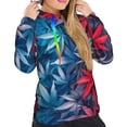 thumbnail image 4 of KLL Red And Blue Leaves for Womens Pullover Hoodie with Pocket Hooded Long Sleeve Shirts Sweatshirt for Women-Large, 4 of 7