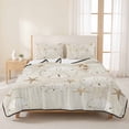 thumbnail image 3 of Quilts Queen Size Bedding Set, Coastal Starfish Lightweight Quilted Comforter, Vintage Ocean Marine Life Beach Floral Soft Reversible Bedspread Coverlet with Pillow Covers for All Season, 90" x 96", 3 of 9