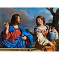 thumbnail image 2 of Guercino 24x19 Black Ornate Framed Double Matted Museum Art Print Titled: Jesus and the Samaritan in El Pozo (C.1640), 2 of 5