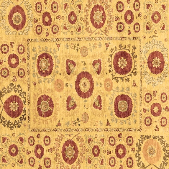 Ahgly Company Indoor Square Abstract Brown Modern Area Rugs, 5' Square