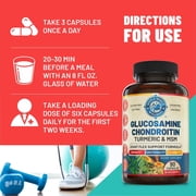 Advanced Joint Support Supplement with Glucosamine Chondroitin MSM Turmeric & Boswelia. Supports Inflammatory Response, Discomfort Relief for Knees Hands Back & Joints. NSF Certified, USA Made.
