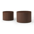 thumbnail image 2 of Tcbosik 2pcs/Set Nesting Coffee Tables, Round Side Table, Cocktail Table for Small Space Living Room Bedroom, Brown, 2 of 6