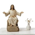 thumbnail image 5 of Honmine Resin Sitting Figure Home Decoration Ornaments, Jesus Figurine for Shelf, Mantel, Desk, Religious Gift for Home, Church, Prayer Room, 5 of 6