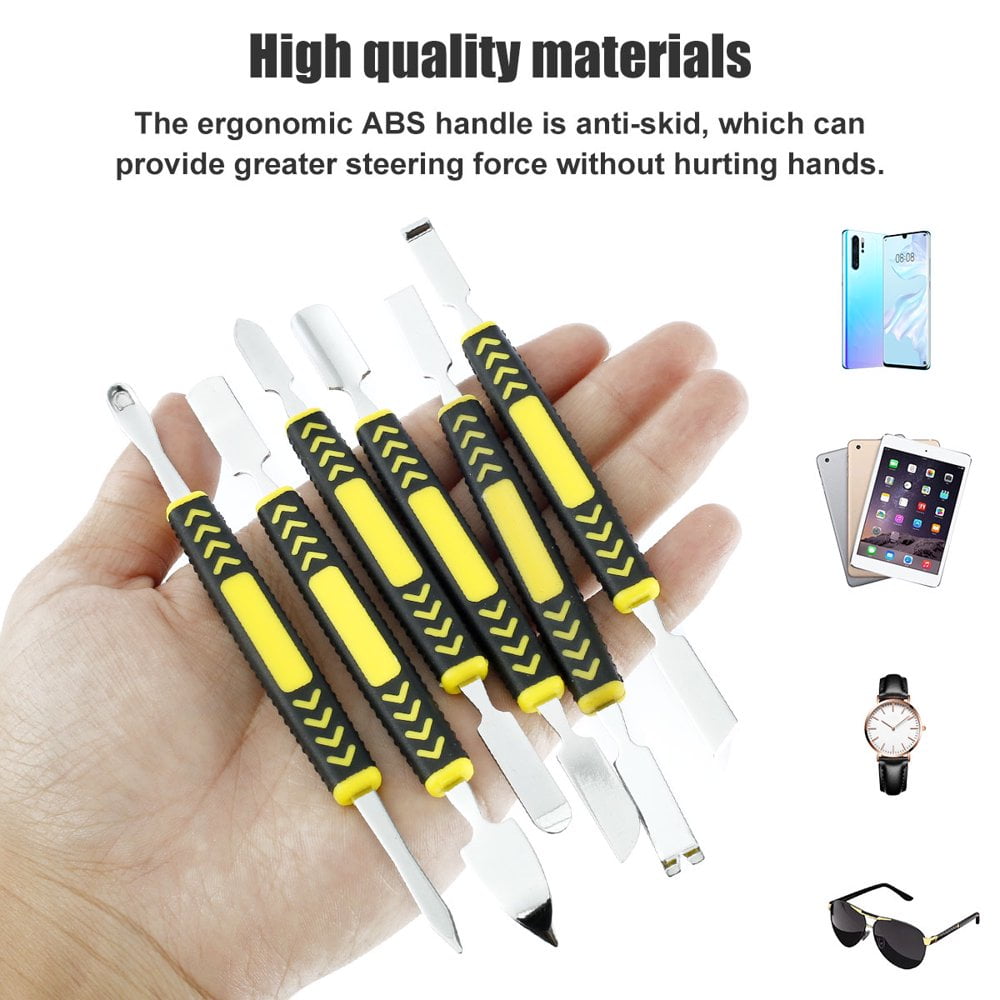 6Pcs Metal Crowbar Set Double-Ended Carbon Steel Pry Bar Kit Non