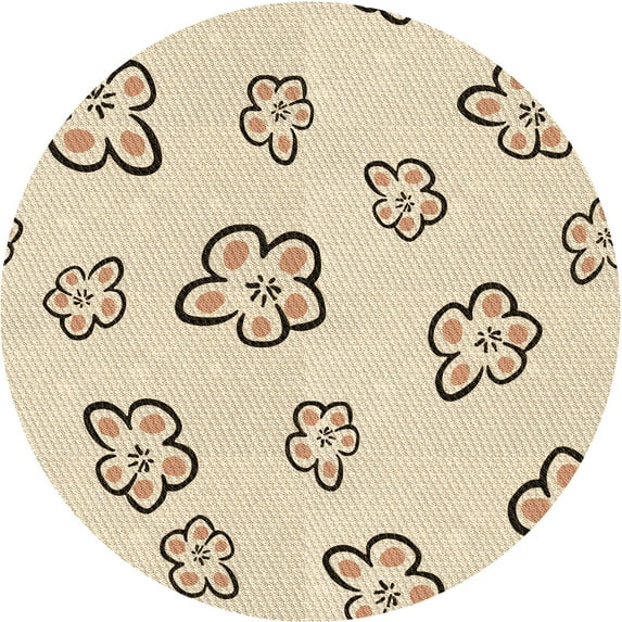 Ahgly Company Indoor Square Patterned Moccasin Beige Area Rugs, 3' Square