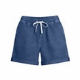 thumbnail image 4 of QSAWXQZ Women's Tencel Linen Blend Shorts Elastic Drawstring Waist Rolled Hem Summer Casual Loose Beach Hot Pants Comfortable Soft Shorts with Pockets L, 4 of 6