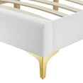 thumbnail image 7 of Platform Bed Frame, Queen Size, Velvet, White, Modern Contemporary Urban Design, Bedroom Master Guest Suite, 7 of 7