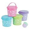 Plastic Easter Pails W/ Lid - Party Supplies - 12 Pieces
