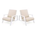 thumbnail image 4 of Patio Lounge Chair Set Of 2 Outdoor Furniture With Beige Seat Cushions And Light Wood Frame For Backyard Deck Or Patio Comfort, 4 of 9
