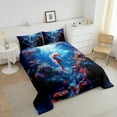 thumbnail image 4 of Erosebridal Marine Theme Seahorse Comforter Sets,Ocean Animal Comforters & Duvets,Sealife Decor,Reversible,Breathable,2pcs, 4 of 7