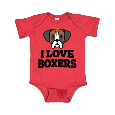 

Inktastic I Love Boxers Gift Baby Boy or Baby Girl Bodysuit