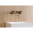 thumbnail image 3 of Kingston Brass KS2113AX Kingston Double-Handle 2-Hole Wall Mount Bathroom Faucet in Antique Brass, 3 of 8