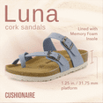 thumbnail image 2 of Cushionaire Women's Luna Cork Footbed Sandals with +Comfort, Wide Widths Available, 2 of 9