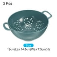 thumbnail image 2 of Uxcell Mini Colander Rice Drain Basket Bowl Fruit Washing Bowl Drain Basket with Handle-Light Blue(3PCS), 2 of 5