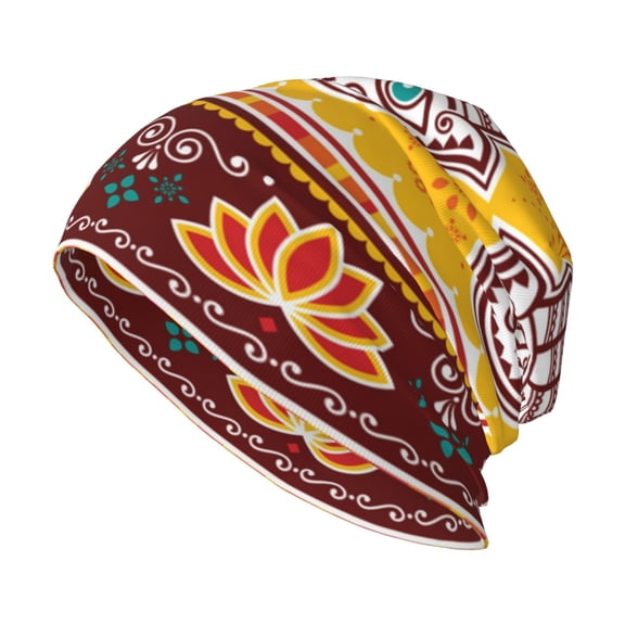 Skull Beanie Cap Slouchy Knit Hat Headwear Warm for Men Women , Pakistani Indian Evil Eye Hamsa Hand