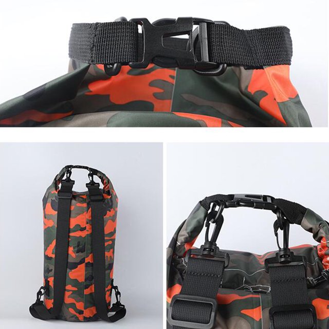 Bolsa seca impermeable de PVC Camuflaje Buceo al aire libre Vela Canoas Mochila unisex Ehuebsd Para estrenar