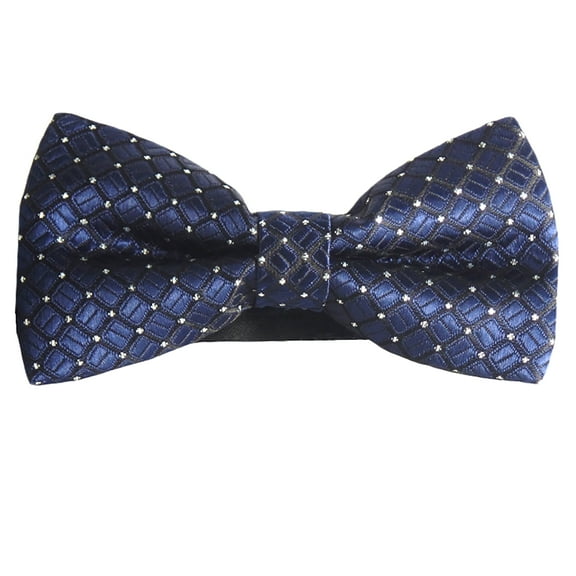 Mens Blue and Silver Formal Pre-Tied Bow Tie