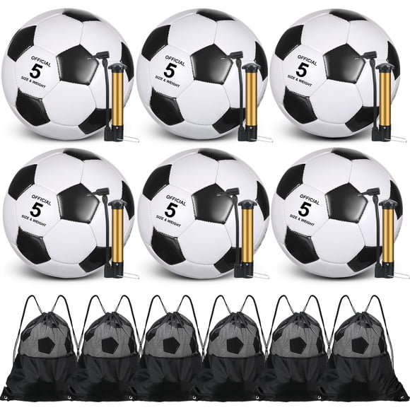 Set de balones de fútbol Ceenna tamaño 5 con bomba y bolsa de 22 cm