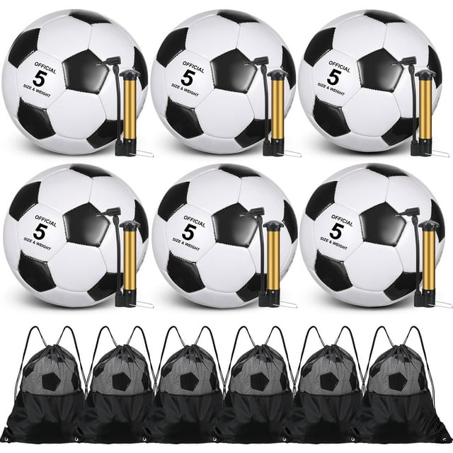 Set de balones de fútbol Ceenna tamaño 5 con bomba y bolsa de 22 cm
