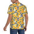 thumbnail image 2 of Goofa Vintage White Yellow Sunflower Pattern Mens Golf Shirt Baseball T-shirt Moisture Wicking Dry Fit Performance Sport Short Sleeve Striped Golf Polo Shirts-Large, 2 of 7