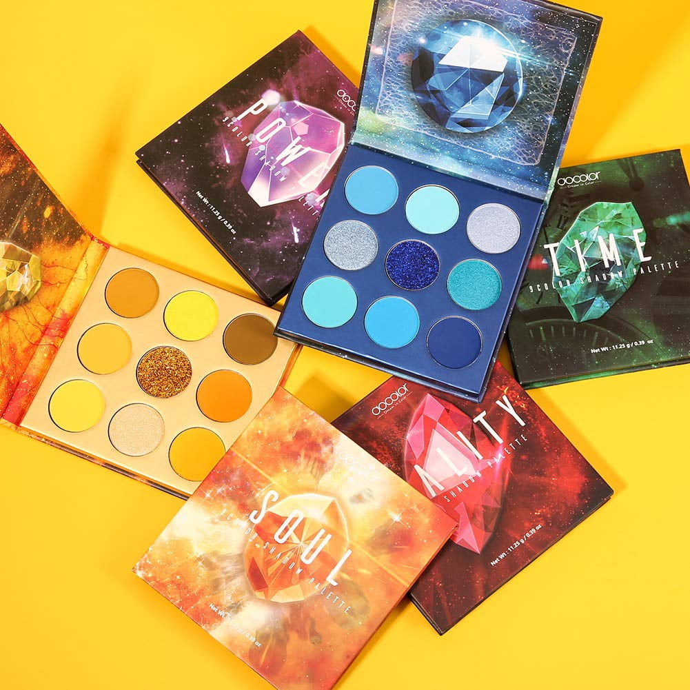 54-Color Gemstone Eyeshadow Set - 6 Vibrant 9-Pan Palettes