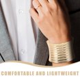 thumbnail image 6 of DRAFIDEEP Iron Wide Bracelet with Distinctive Textured Pattern and Convenient Striped Opening for Easy Wear, 6 of 8