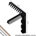 thumbnail image 2 of Peine Portátil Plegable 2 En 1 Con Dientes Densos Y Anchos, Peine De Bolsillo Para Peinar Cabello Liso, Rizado, Barba Y Bigote, Para Hombres, Peluqueros (Negro), 2 of 4