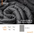 thumbnail image 3 of Dreamlab Manta Pesada de estimulaci&oacute;n sensorial - Textura Reversible Invierno/Verano, Materiales Certificados Oeko-Tex Standard 100, con Microperlas de Vidrio. Color Gris. 121cm x 182cm (9, 3 of 7
