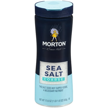 (4 Pack) Morton Coarse Sea Salt, 17.6 OZ Canister (Best Natural Sea Salt)
