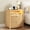 Oak - Middle, variant on VKCC Farmhouse Nightstand with LED and Hidden Drawer, 2 Drawers Charge Station Bedside Table for Bedroom Living Room, Black