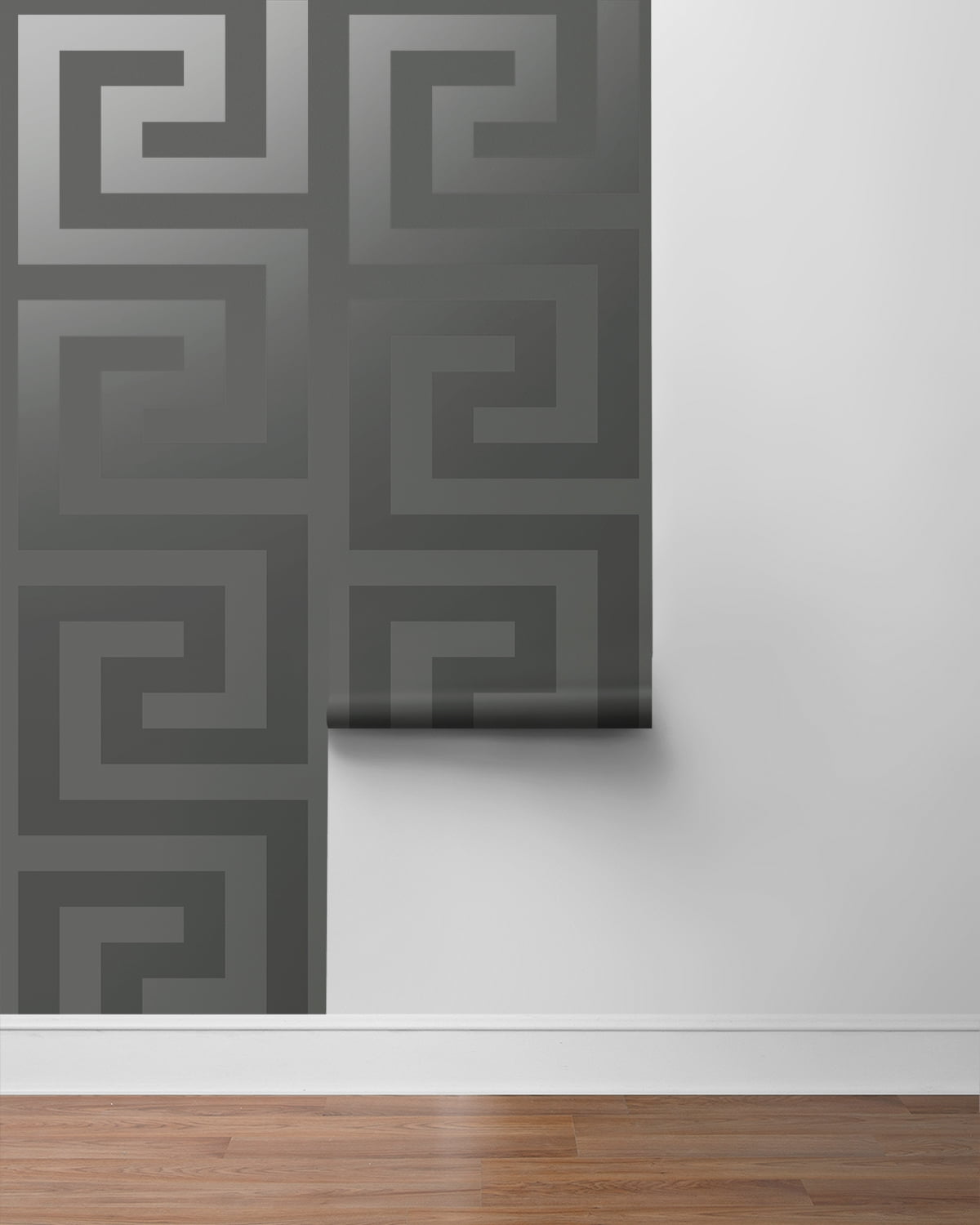 NextWall Graphite Geometric Maze Peel and Stick Wallpaper - 20.9 in. W x 18 ft. L Roll