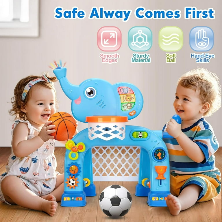 Toddler Basketball Hoop Soccer Goal, Toys for Year Old