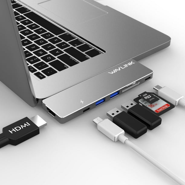 USBC Hub Adapter, Aluminum Multiport USBC Mini Dock for 2016/2017