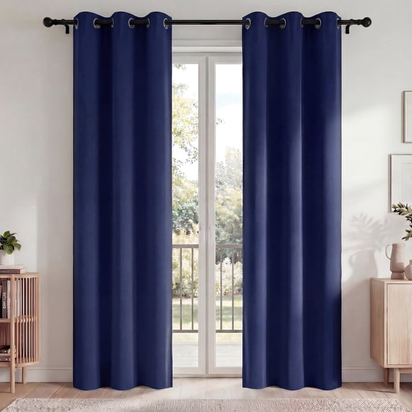 Blackout Blackout Cortinas, Juego de Cortinas de 2 Piezas para Recámara y Sala de Estar 42x84 Pulgadas, Cortinas Térmicas Aislantes Que Oscurecen la Habitación con Ojales, Reducción de Ruido y Bloque