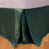 Iridescent Green Twin Bed Dust Ruffle Solid Color Bedskirt Bedding Accessory