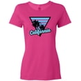 thumbnail image 3 of Inktastic California with Triangle and Palm Trees in Blue Women's T-Shirt, 3 of 5
