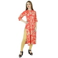 thumbnail image 3 of Bimba Women Straight Kurta Kurti Front Opening Printed Tunic Casual Summer Blouse, 3 of 7