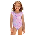 thumbnail image 3 of Abcomgle Baby Swimsuit Girl Stretchy One Piece Swimsuit for Girls Cute Gradient Stars Ruffled Bathing Suits for Girls, 3 of 7