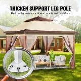 KFFKFF Patio Gazebo, 11 x 11 FT Pop up Gazebo Tent for 8-10 Person, with Mosquito Netting, Metal Frame, and PU Coated 250D Oxford Cloth, Outdoor Canopy Shelter