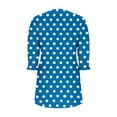 thumbnail image 6 of Women's Polka Dot Print T-Shirt Dress Casual 3/4 Sleeve V-Neck Loose-Fit Dress With Pockets, 6 of 6