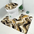 thumbnail image 2 of Black Marble Gold Wave Pattern Bathroom Rugs Sets 3 Piece,Toilet Cover Set,Absorbent Non Slip Bathroom Mats Sets with U-Shaped Contour Rug Toilet Rug Set, 2 of 5