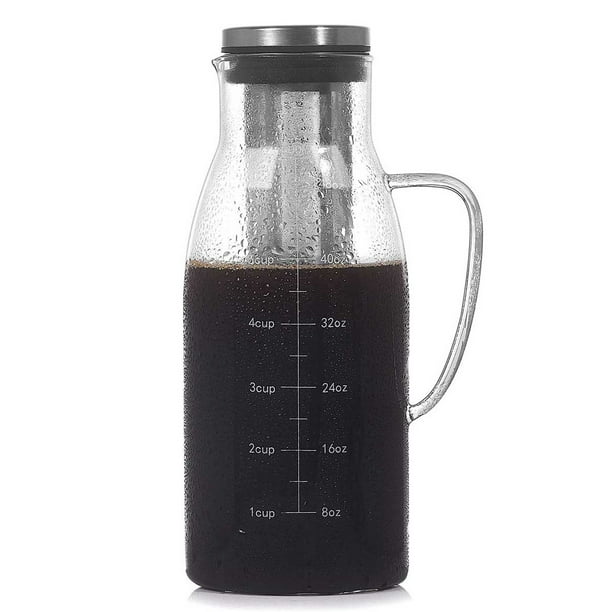 THEEN Cold Brew Coffee Maker,Iced Tea Pitcher Infuser with Lid&Scale