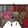 thumbnail image 4 of Stylo Culture Ethnic Cotton Swag Curtain Large Door Valance Dining Room Black Vintage Embroidered Patchwork Floral Scarf Curtain Topper Living Room Window Covering Hanging Toran Gate | 45 x 41 Inches, 4 of 4