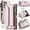 Pink, variant on Crossbody for Samsung Galaxy S22 Ultra Case Wallet【RFID Blocking】with 10-Card Holder Zipper Bills Slot, Soft PU Leather Magnetic Shoulder Wrist Strap for Samsung Galaxy S22 Ultra Wallet Case Women