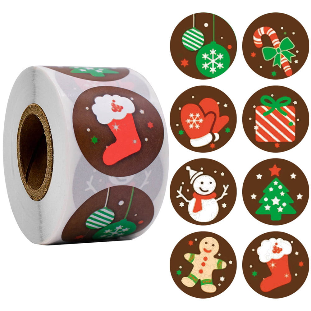 500Pcs/Roll Christmas Envelope  Gift Stickers Xmas DIY Decor Seal Sticker 