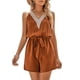 thumbnail image 1 of Mamelucos casuales para mujer Mono ajustable con cuello en V para mujer para el verano (marrón oscuro M) FLhrweasw Para estrenar, 1 of 9