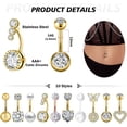 thumbnail image 2 of 8PCS/10PCS Belly Button Rings 14G 1.6MM Stainless Steel Curved Body Piercing Barbell Rings Belly Rings Navel Piercings Pack for Women Silver Gold 10pcs Gold, 2 of 5