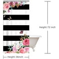 thumbnail image 4 of Stall Shower Curtain 36W x72H Inches Narrow RV Shower Curtain Floral Shower Curtains for Bathroom Pink Shower Curtains Set with 12 Hooks Short Half Shower Curtain Stall Size, 4 of 6