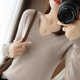 thumbnail image 5 of Suéter elegante y sencillo con cuello en V para mujer, camisa adelgazante de corte entallado, jersey de color liso, manga larga, tejido para otoño e invierno, 5 of 6