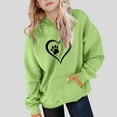 thumbnail image 4 of DxhmoneyHX Girls Hoodies Fashion Hearts ​Printed Going Out Tops Fall Winter Warm Long Sleeve Blouses Pullover Sweatshirts with&nbsp;Pocket Size 7 Years, 4 of 6